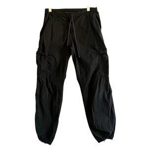 JOHNNY WAS Cargo Jogger Pants Zip Pockets Cotton Spandex Black Size Extra Small